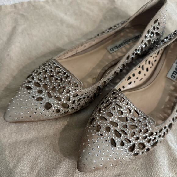 KARL LAGERFELD 😎 Paris: “The Nina” - Diamond Studded Slip-On Flats (Size 7) - Picture 5 of 15